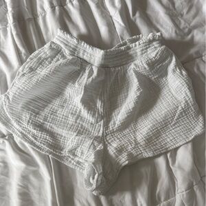 Aerie White Gauzy Shorts